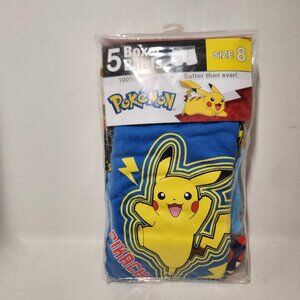 NEW 5 Pokemon size 8 boxer briefs underwear boxers boy's 100% Cotton Bundle NEW